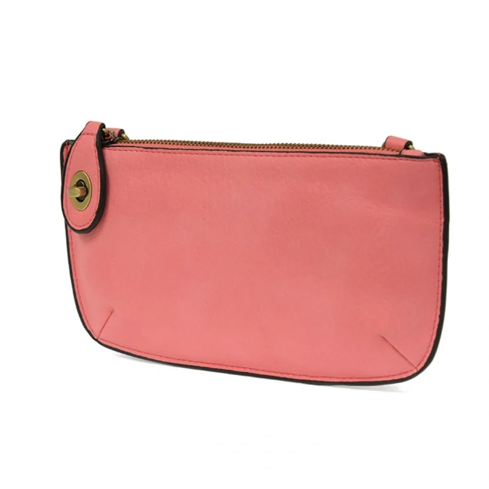 New! Joy Susan Vegan Leather Mini Crossbody Wristlet Clutch Pink Women's Bag